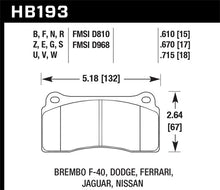 Load image into Gallery viewer, Hawk Dodge / Ferrari  Front & Rear / Ferrari / Jaguar / Nissan Front DTC-70 Race Brake Pads