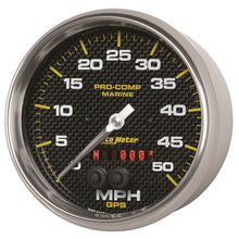 Load image into Gallery viewer, Autometer Speedometer Gauge 5 inch 50MPH GPS Marine Carbon Fiber