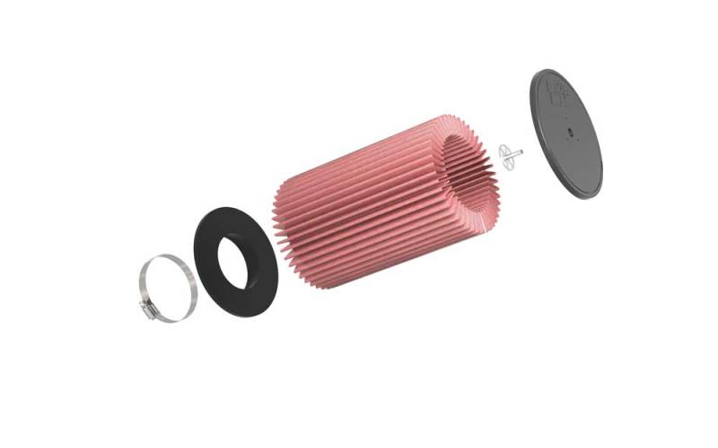 K&N Universal Clamp-On Air Filter 4-1/8in FLG 7-3/8in B 7in T W/STUD 11-1/2in H