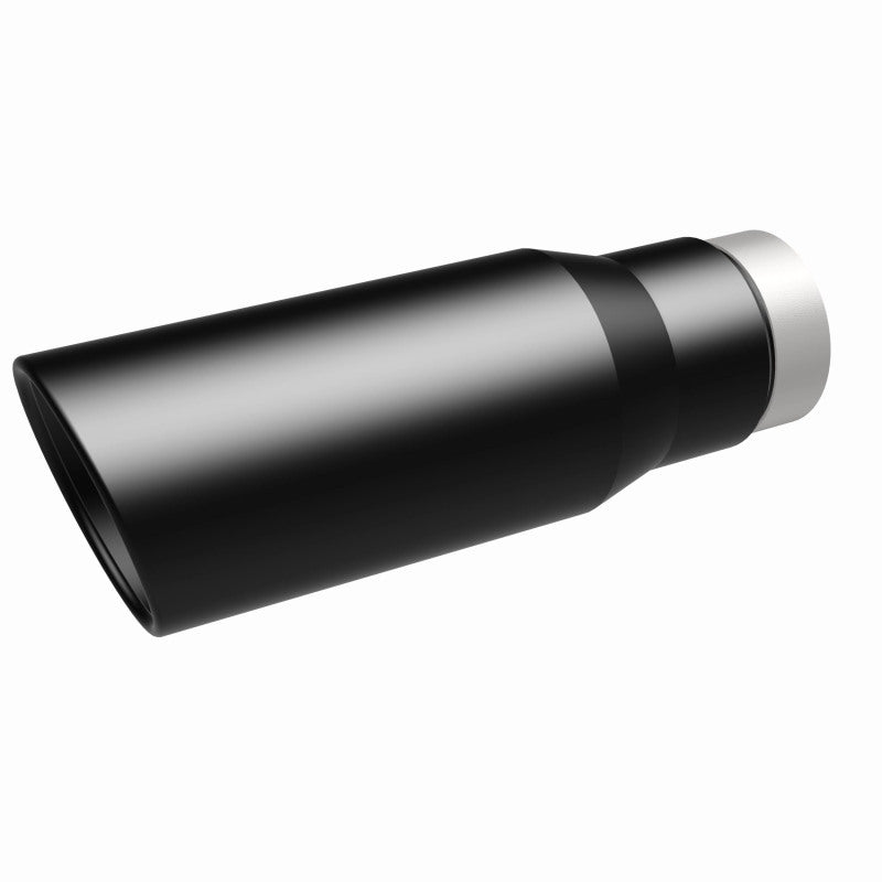 MagnaFlow Tip Stainless Black Coated Single Wall Round Single Outlet 5in Dia 3.5in Inlet 14.5in L