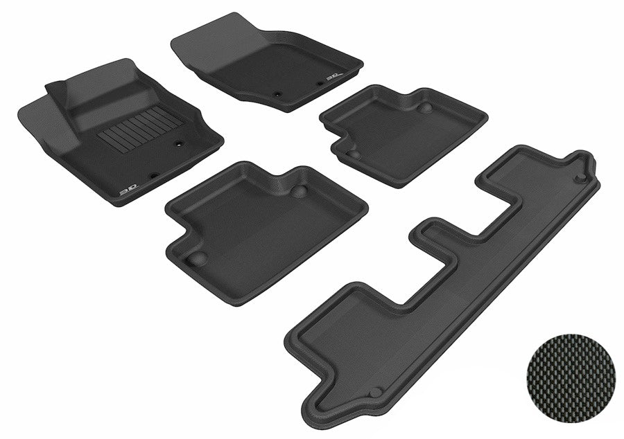 3D MAXpider 2003-2014 Volvo XC90 Kagu 1st & 2nd & 3rd Row Floormats - Black