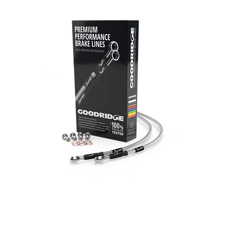 Goodridge 88-96 Kawasaki VN1500B2-B6/C1-C2 Clear Rear SS Brake Lines