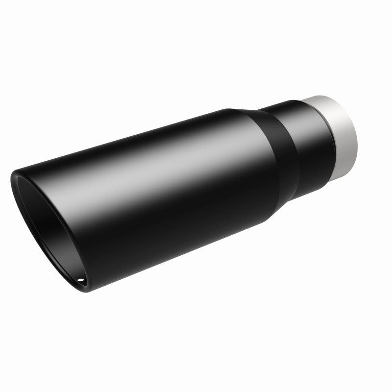 MagnaFlow Tip Stainless Black Coated Single Wall Round Single Outlet 5in Dia 3.5in Inlet 14.5in L