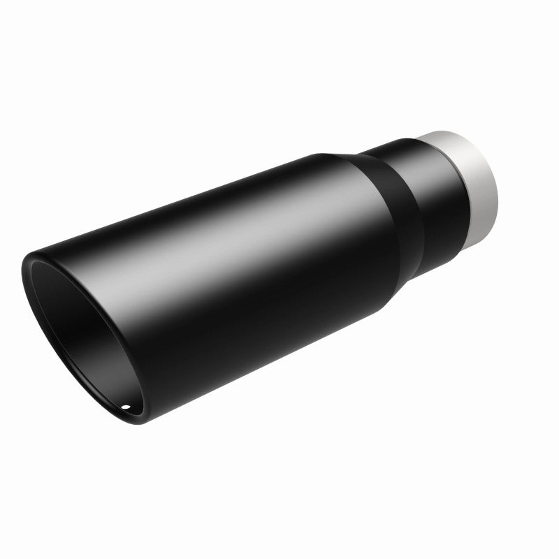 MagnaFlow Tip Stainless Black Coated Single Wall Round Single Outlet 5in Dia 3.5in Inlet 14.5in L