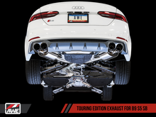 Load image into Gallery viewer, AWE Tuning Audi B9 S5 Sportback Touring Edition Exhaust - Non-Resonated (Black 102mm Tips)