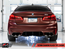 Load image into Gallery viewer, AWE Tuning 18-19 BMW M5 (F90) 4.4T AWD SwitchPath Axle-back Exhaust - Diamond Black Tips