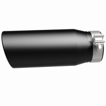 Load image into Gallery viewer, MagnaFlow Tip Stainless Black Coated Single Double Round Single Outlet 5in Dia 4in Inlet 13in L