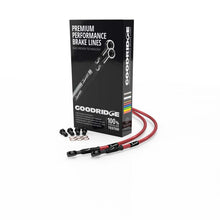 Load image into Gallery viewer, Goodridge 97-03 Triumph T509 Speed III Red Front SS Brake Lines w/Black Fittings