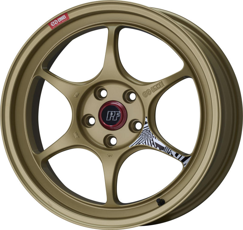 Enkei PF06 18x8.5in 5x114.3 BP 35mm Offset 75mm Bore Gold Wheel