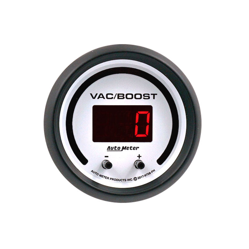 Autometer 52.4mm White Switchable 0-1600 PSI / 0-110 BAR Vacuum/Boost Phantom Elite Digital Gauge