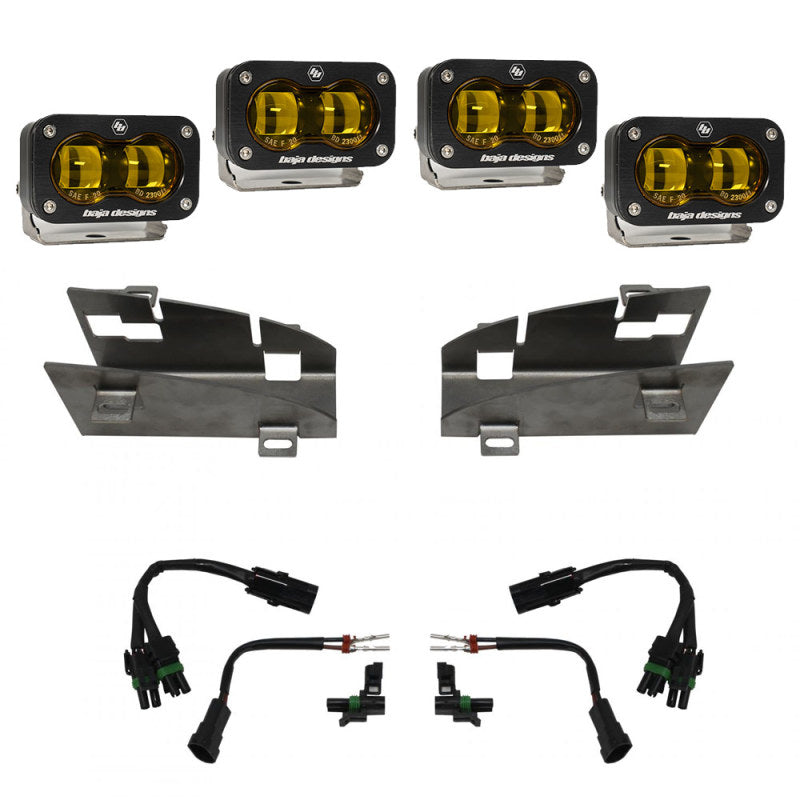 Baja Designs 19-22 Dodge RAM 1500 Rebel / 21-22 1500 TRX S2 SAE Dual Fog Pocket Light Kit - Amber