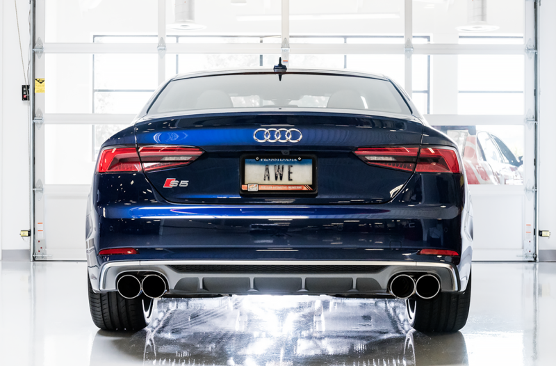 AWE Tuning Audi B9 S5 3.0T Touring Edition Exhaust - Chrome Silver Tips (102mm)