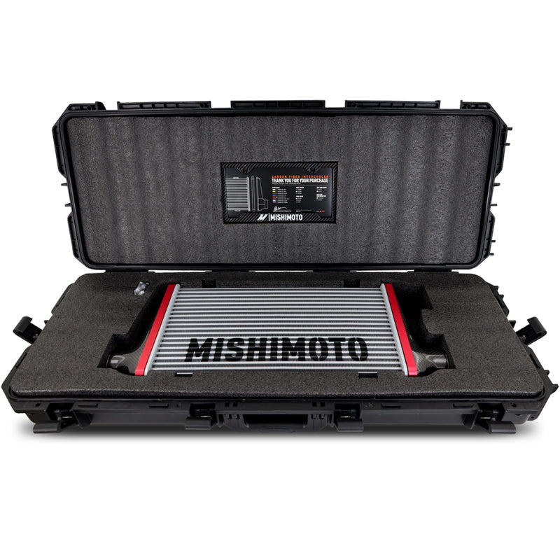 Mishimoto Universal Carbon Fiber Intercooler - Matte Tanks - 525mm Silver Core - S-Flow - DG V-Band