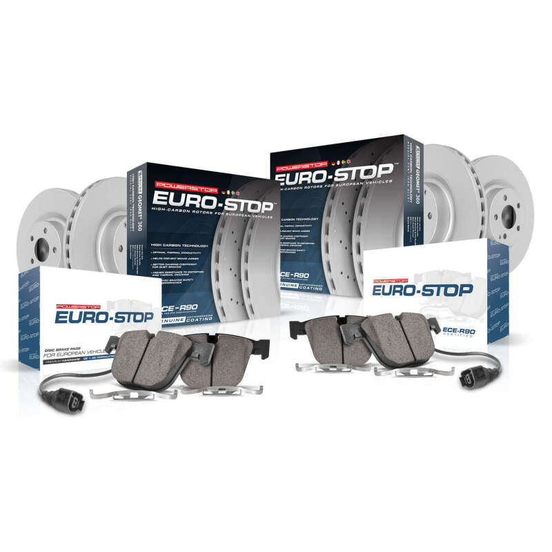 Power Stop 16-17 Mercedes-Benz GLE400 Front and Rear Eurostop Brake Kit