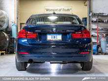 Load image into Gallery viewer, AWE Tuning 13-18 BMW 320i (F30) Touring Edition Exhaust w/ Perfomance Mid Pipe - Diamond Black Tips