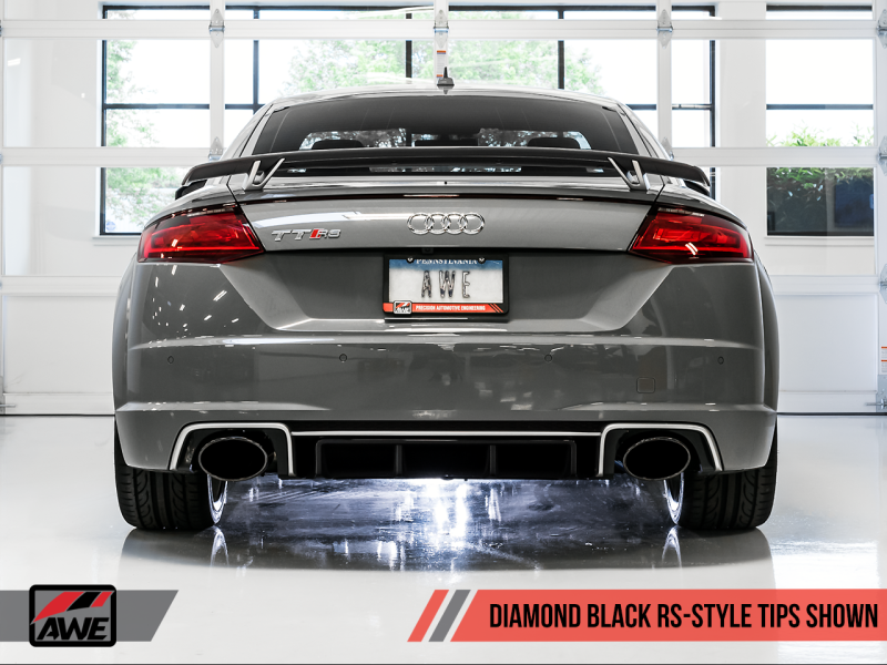 AWE Tuning 18-19 Audi TT RS 8S/RK3 2.5L Turbo Track Edition Exhaust - Diamond Black RS-Style Tips