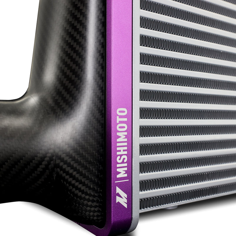 Mishimoto Universal Carbon Fiber Intercooler - Matte Tanks - 525mm Black Core - S-Flow - BL V-Band