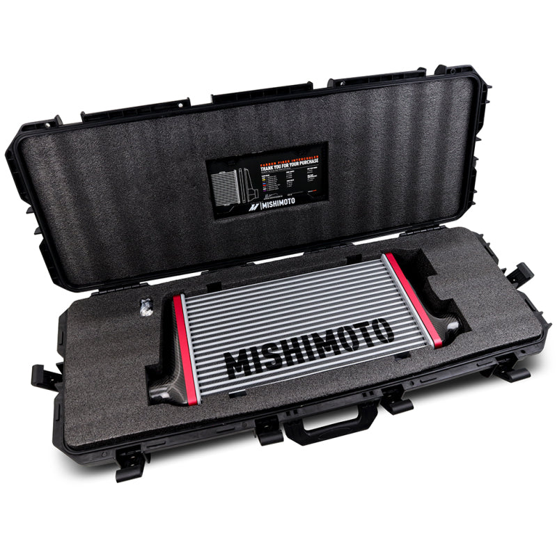 Mishimoto Universal Carbon Fiber Intercooler - Gloss Tanks - 525mm Silver Core - S-Flow - R V-Band