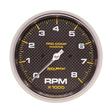 Load image into Gallery viewer, AutoMeter Marine Carbon Fiber 5in In-Dash Tachometer 0-8000 RPM