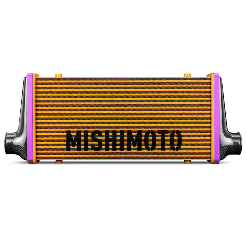 Mishimoto Universal Carbon Fiber Intercooler - Gloss Tanks - 600mm Silver Core - C-Flow - BL V-Band