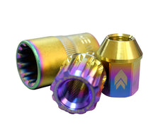 Load image into Gallery viewer, NRG 200 Series M12 X 1.25 Titanium Lug Nut Set - 21 Pc w/Lock Key Socket - Neochrome