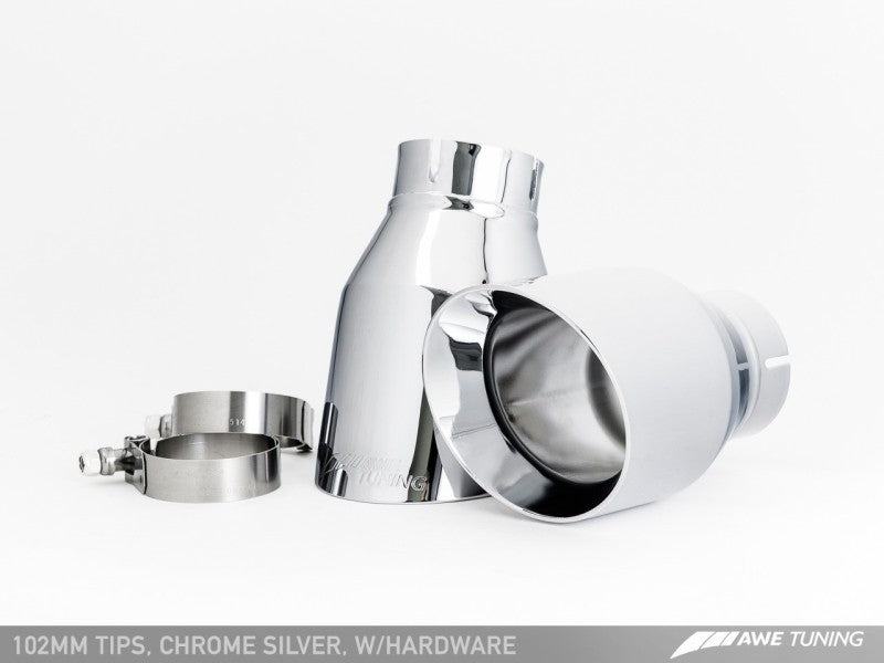 AWE Tuning BMW F10 M5 Touring Edition Axle-Back Exhaust Chrome Silver Tips