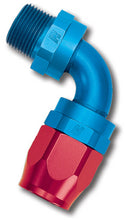 Load image into Gallery viewer, Russell Performance -6 AN Red/Blue 90 Degree Full Flow Swivel Pipe Thread Hose End (With 3/8in NPT)