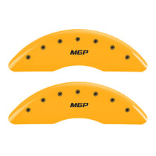 Load image into Gallery viewer, MGP 4 Caliper Covers Engraved Front &amp; Rear MGP Yellow Finish Black Char 2013 Mercedes-Benz SL550