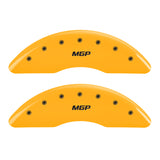 MGP 4 Caliper Covers Engraved Front & Rear MGP Yellow Finish Black Char 2009 Audi A8 Quattro