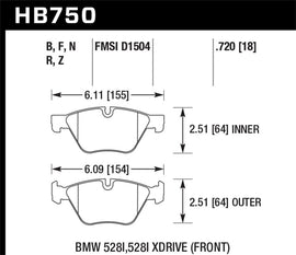Hawk 13-14 BMW 528i / 528i xDrive HP Plus Front Brake Pads