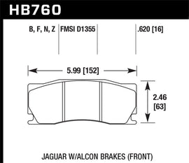 Hawk 08 -12 Jaguar XKR (w/ Alcon Brakes) Performance Ceramic Street Front Brake Pads