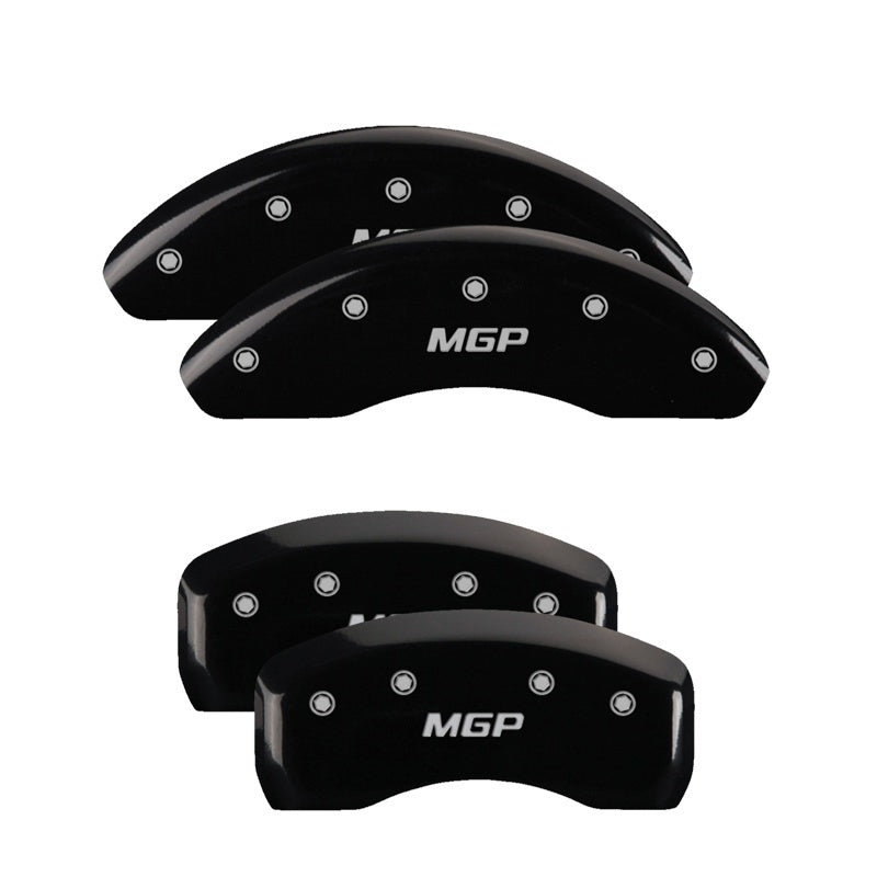 MGP Front set 2 Caliper Covers Engraved Front MGP Black finish silver ch