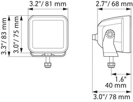 Hella Universal Black Magic 3.2in L.E.D. Cube Kit - Spot Beam