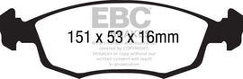 EBC 11+ Fiat 500 1.4 (ATE Calipers) Redstuff Front Brake Pads