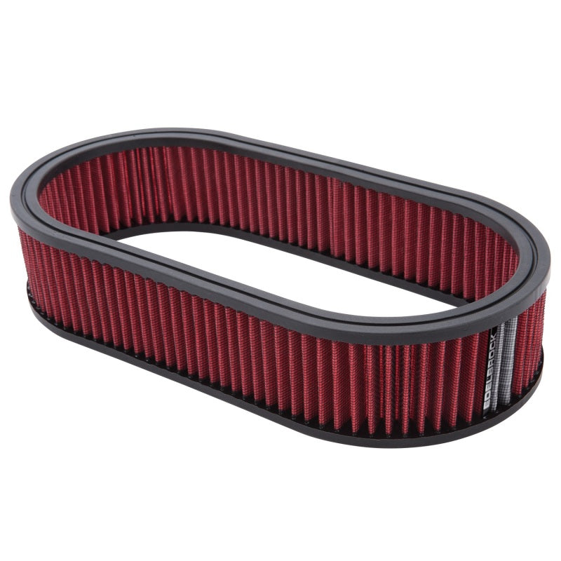 Edelbrock Air Cleaner Element Oval 2 5In Tall Red w/ White Strip