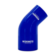 Load image into Gallery viewer, Mishimoto Silicone Reducer Coupler 45 Degree 2.5in to 3in - Blue