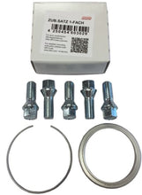 Load image into Gallery viewer, BBS PFS KIT - Audi - VW 5x100 - Includes 70mm OD - 57mm ID Ring / 70mm Clip / Lug Bolts