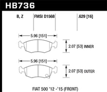 Load image into Gallery viewer, Hawk 12-15 Fiat 500 HPS 5.0 Front Brake Pads