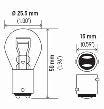 Load image into Gallery viewer, Hella Bulb 1034 12V 23/8W Bay15D S8 (2)