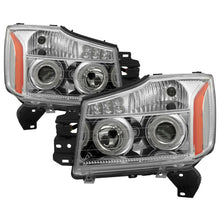 Load image into Gallery viewer, Xtune Nissan Titan 04-14 Projector Headlights LED Halo Chrome PRO-JH-NTI04-LED-C