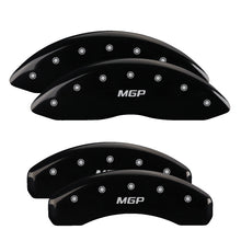 Load image into Gallery viewer, MGP 4 Caliper Covers Engraved Front &amp; Rear MGP Black Finish Silver Char 2015 Mercedes-Benz GL450