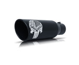 Gibson Patriot Skull Rolled Edge Angle-Cut Tip - 5in OD/2.5-2.75in Inlet/12in Length - Black Ceramic