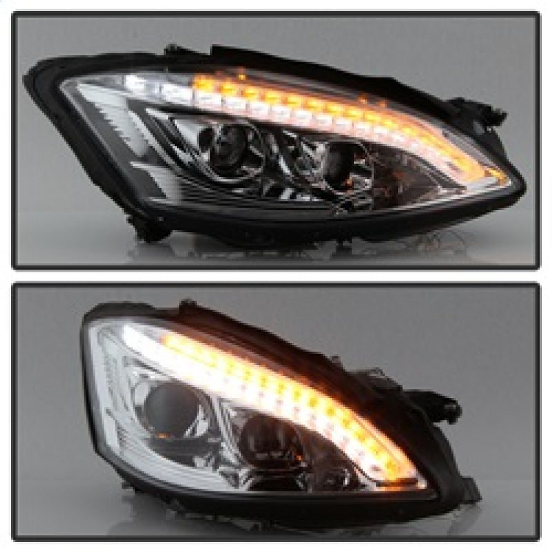 Spyder Mercedes W221 S Class 07-09 Headlights - HID Model Only - Chrome PRO-YD-MBW22107-HID-DRL-C