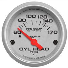 Load image into Gallery viewer, Autometer Ultra-Lite 2-1/16in 60-170 Deg F Electric Cylinder Head Temp Gauge