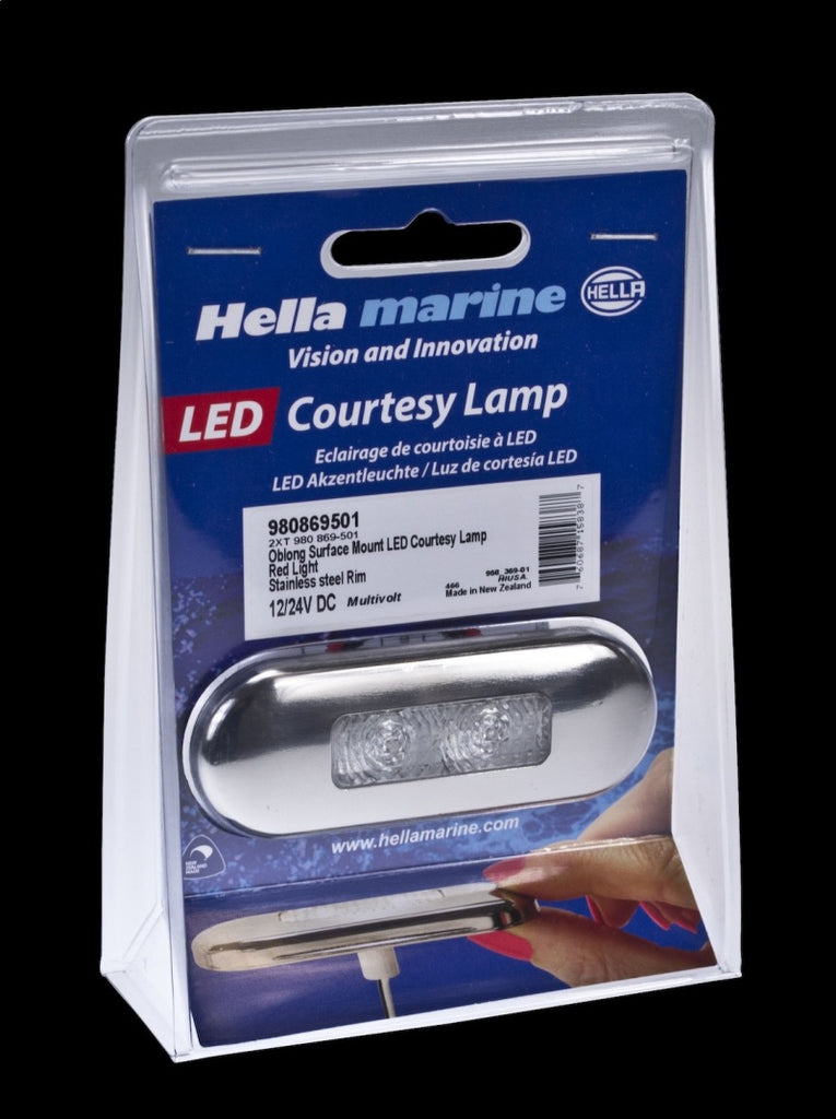 Hella Courtesy Lamp Red Md12/24 Ss Sim 2Xt