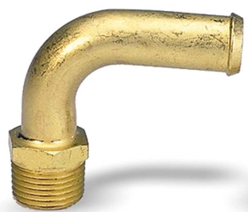 Moroso Streamline Fuel Line Fitting - 3/8in NPT to 1/2in Hose - 90 Degree - Single