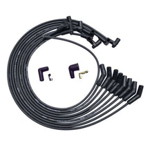 Load image into Gallery viewer, Moroso BBC Under Header 135 Deg Plug End HEI Dist Unsleeved Ultra Spark Plug Wire Set - Black