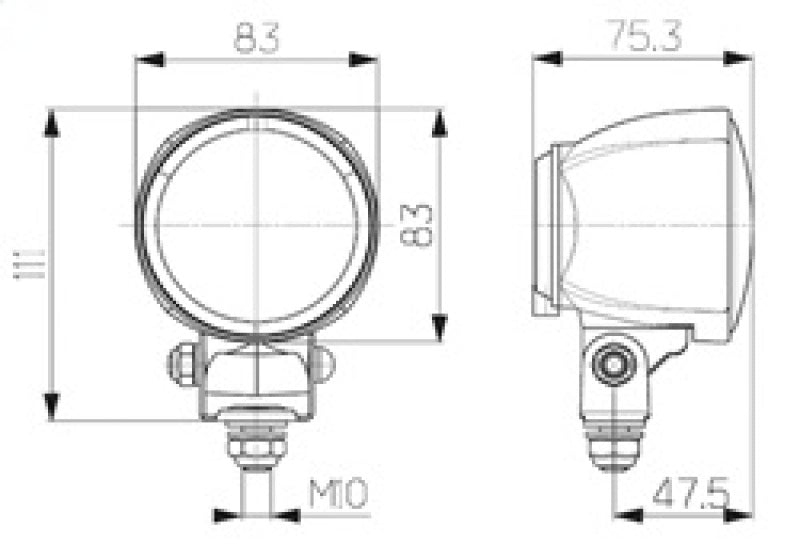 Hella WORK Lamp NA 0GR MG12 LT M70 1G0