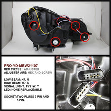 Load image into Gallery viewer, Spyder Mercedes Benz E-Class 07-09 Projector Headlights Halogen - DRL Blk PRO-YD-MBW21107-DRL-BK