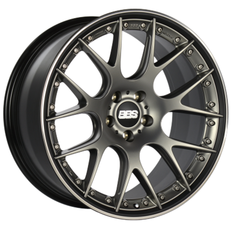 BBS CH-RII 22x9.5 5x112 ET22 / 66.5 CB Satin Platinum Center Black Lip SS Rim Protector Wheel